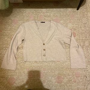 ZARA oatmeal cropped cardigan